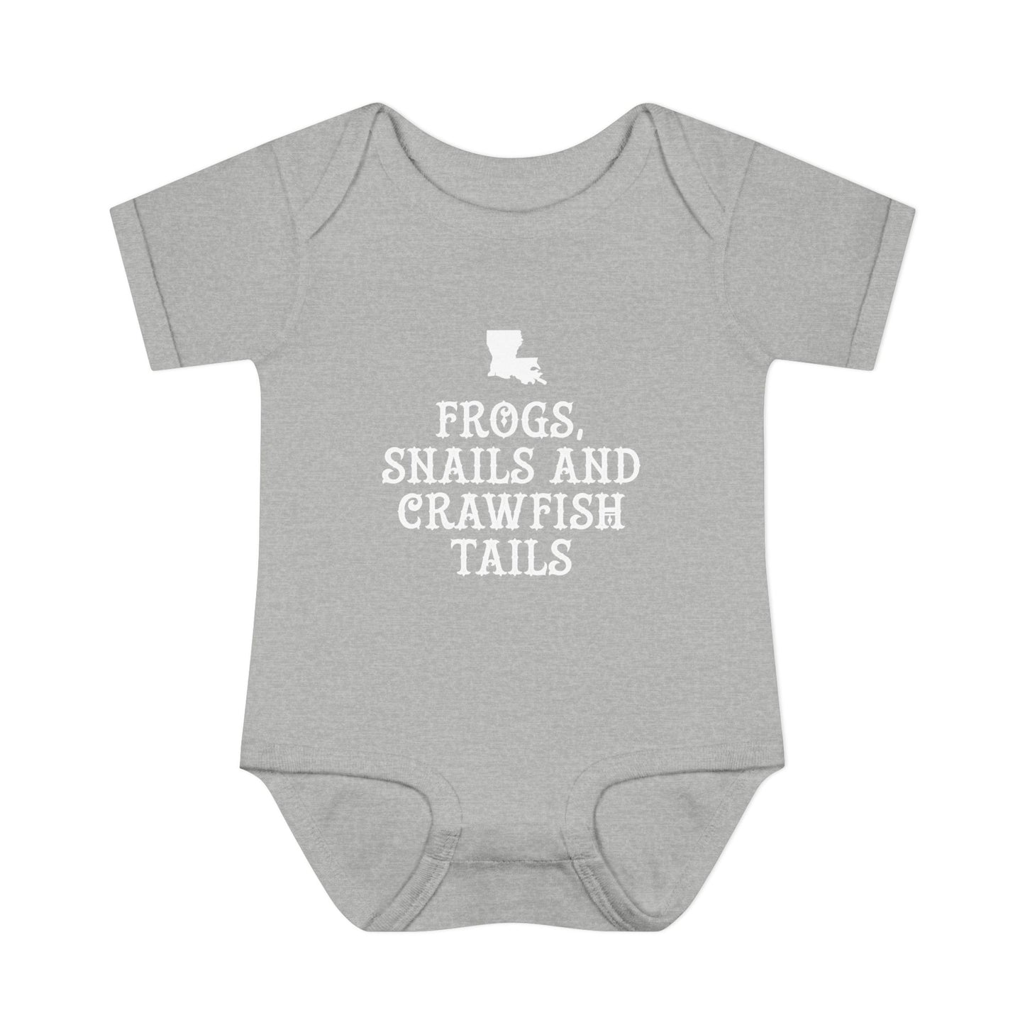 Frogs, Snails, and Crawfish Tails Onesie