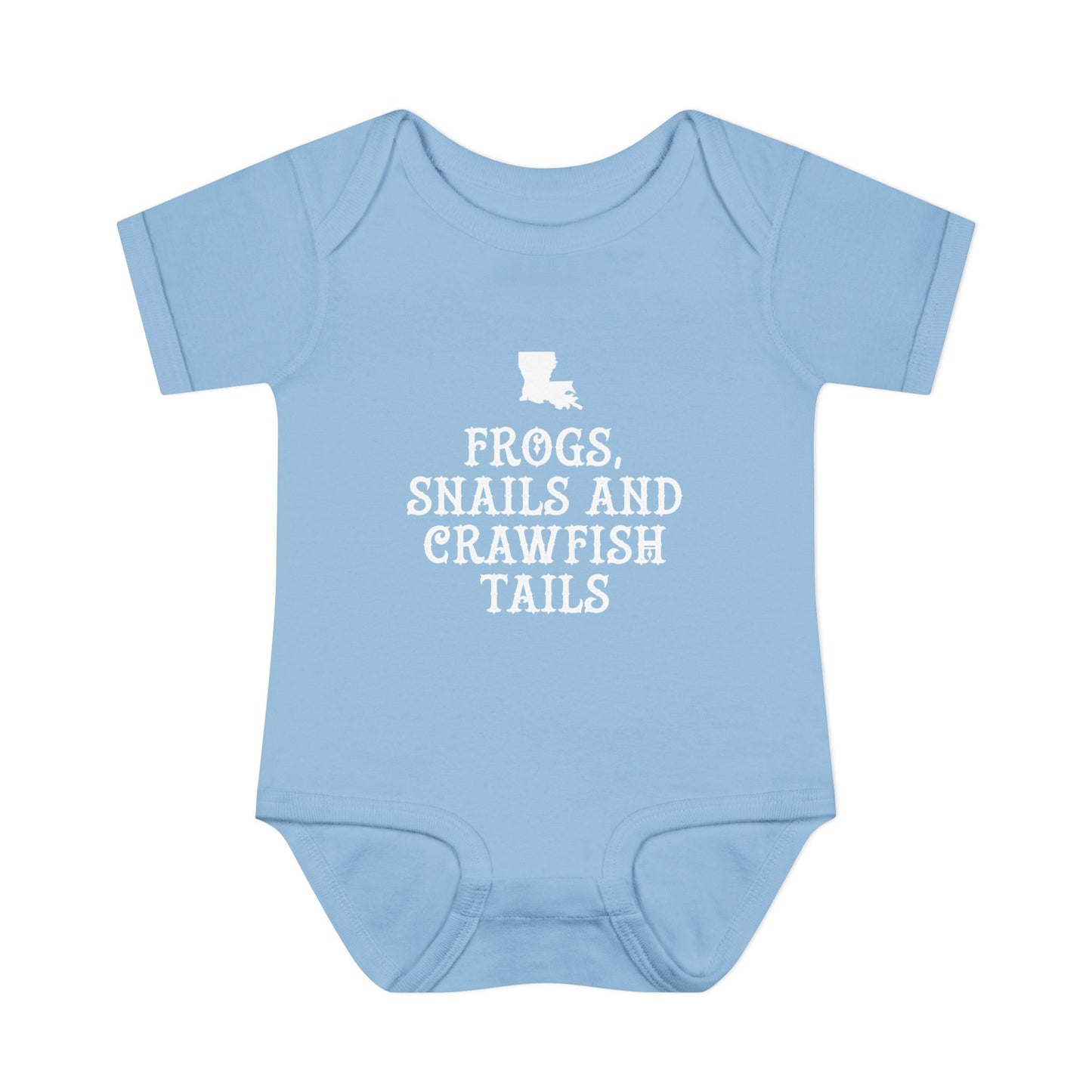 Frogs, Snails, and Crawfish Tails Onesie