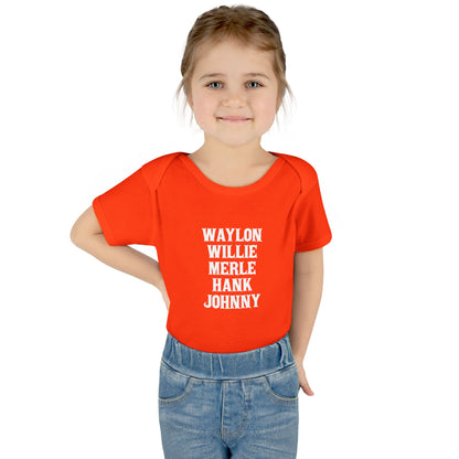 Waylon Willie Merle Hank Jonny Onesie