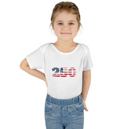 Patriotic "250" Baby Bodysuit - USA Flag Infant Onesie for 250th Celebration