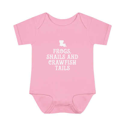 Frogs, Snails, and Crawfish Tails Onesie