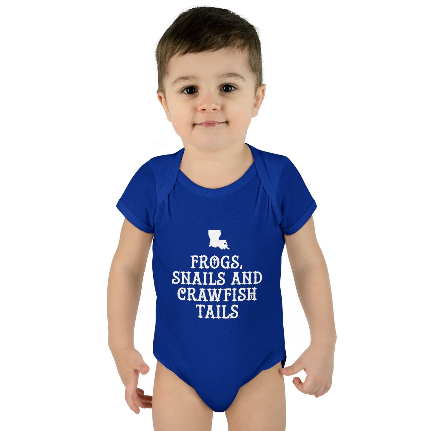 Frogs, Snails, and Crawfish Tails Onesie