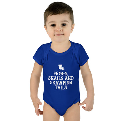 Frogs, Snails, and Crawfish Tails Onesie