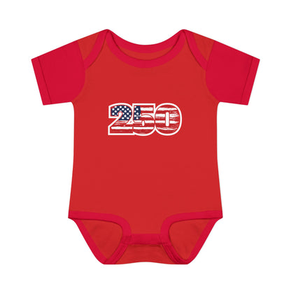 Patriotic "250" Baby Bodysuit - USA Flag Infant Onesie for 250th Celebration