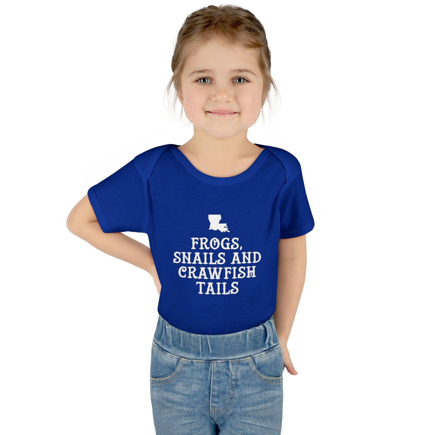 Frogs, Snails, and Crawfish Tails Onesie