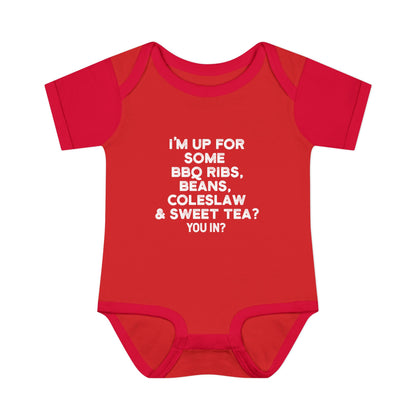 I'm up for some BBQ Ribs, Beans, Coleslaw & Sweet Tea Onesie