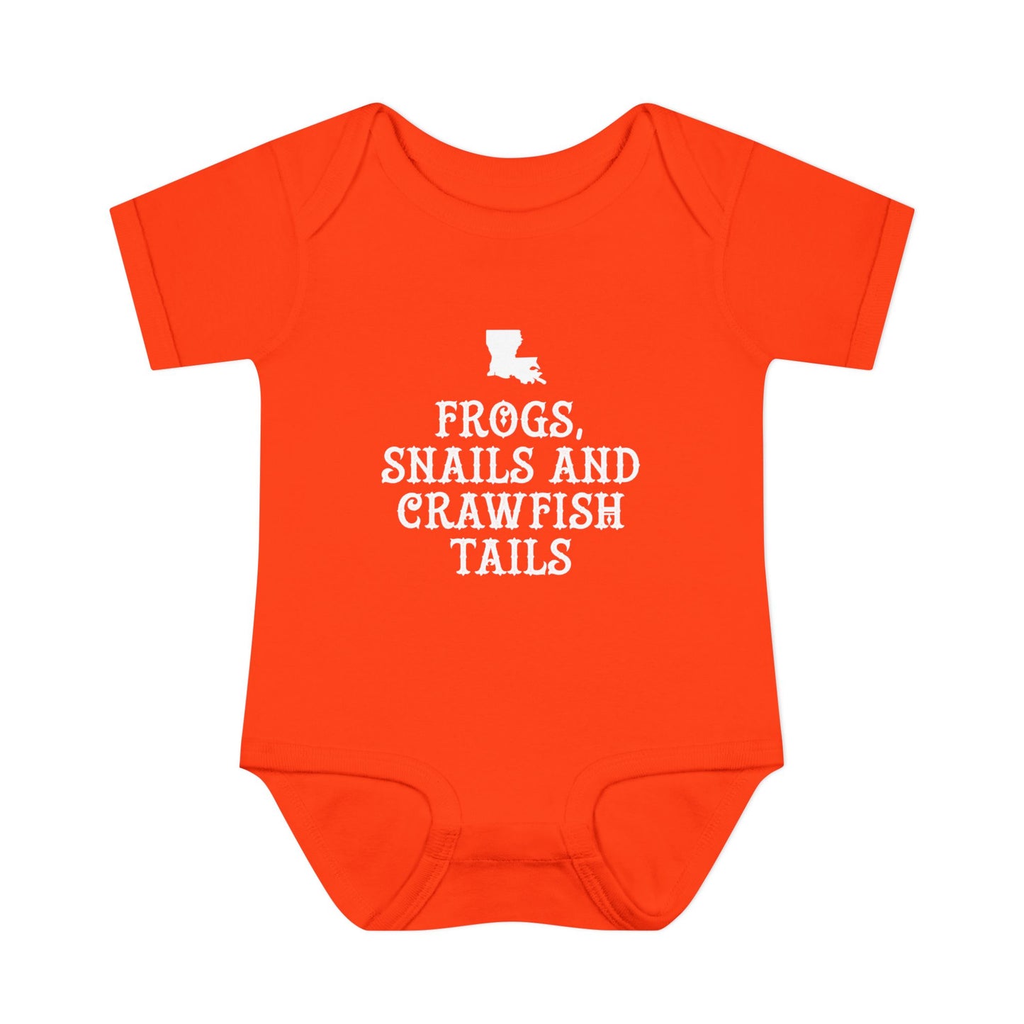 Frogs, Snails, and Crawfish Tails Onesie