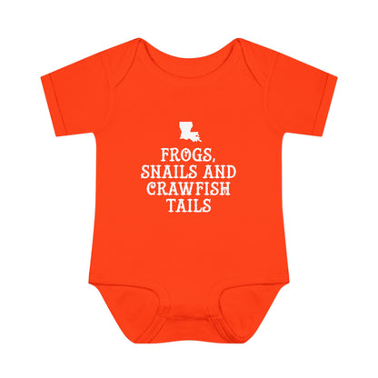 Frogs, Snails, and Crawfish Tails Onesie