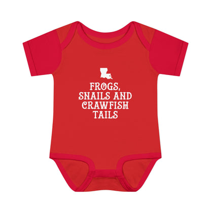 Frogs, Snails, and Crawfish Tails Onesie