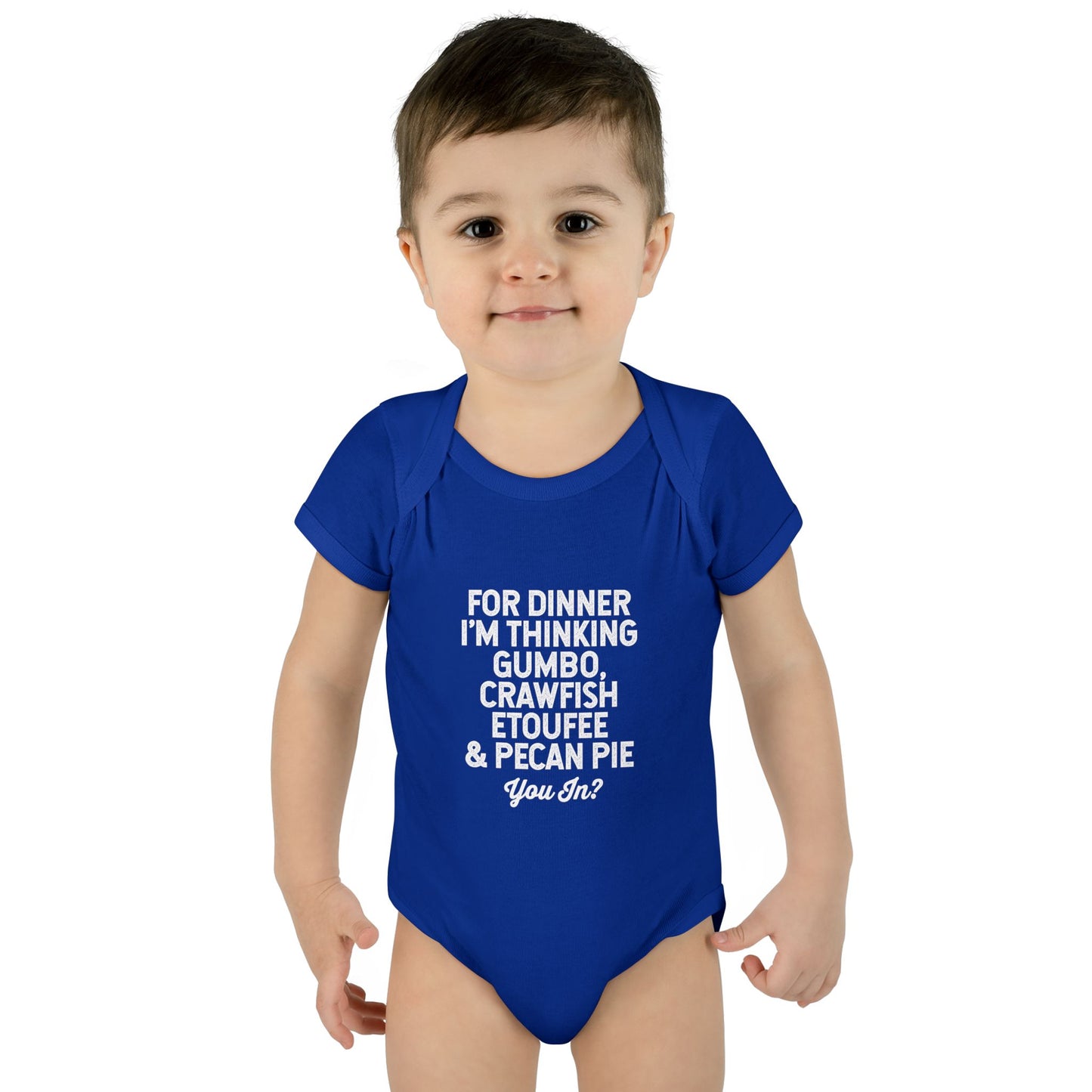 For Dinner, I'm Thinking Gumbo, Crawfish, Etoufee & Pecan Pie Onesie