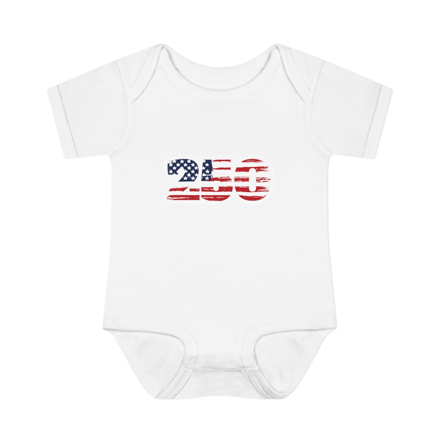 Patriotic "250" Baby Bodysuit - USA Flag Infant Onesie for 250th Celebration
