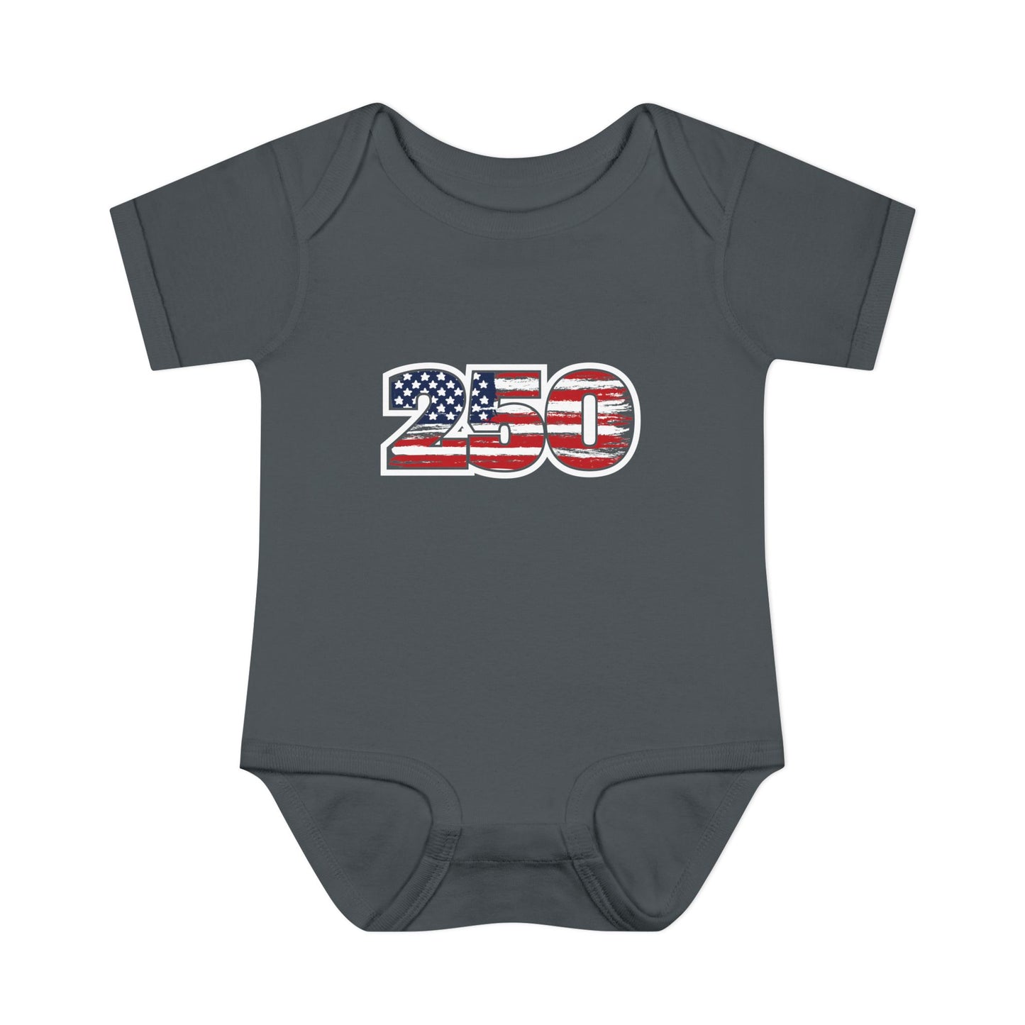 Patriotic "250" Baby Bodysuit - USA Flag Infant Onesie for 250th Celebration