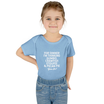 For Dinner, I'm Thinking Gumbo, Crawfish, Etoufee & Pecan Pie Onesie