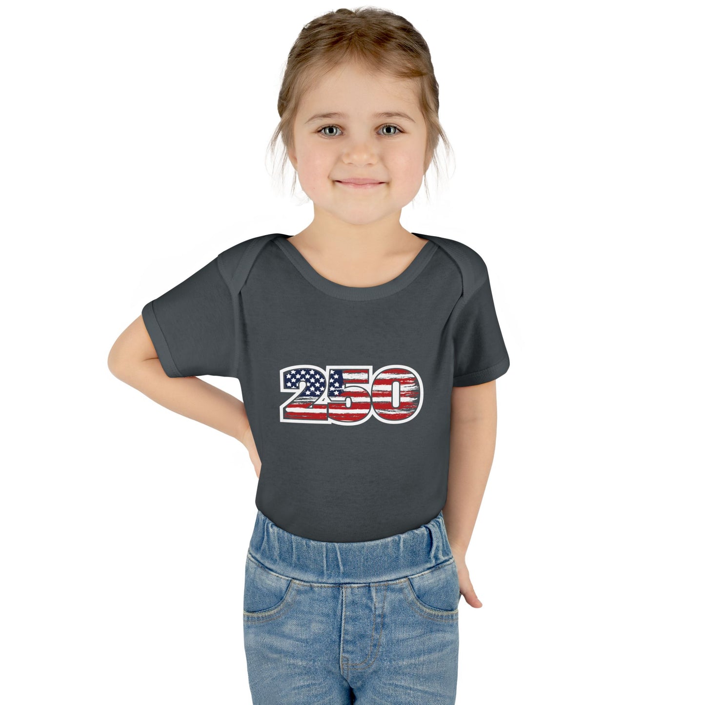 Patriotic "250" Baby Bodysuit - USA Flag Infant Onesie for 250th Celebration