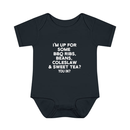 I'm up for some BBQ Ribs, Beans, Coleslaw & Sweet Tea Onesie