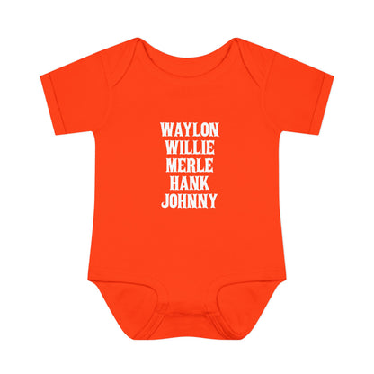 Waylon Willie Merle Hank Jonny Onesie