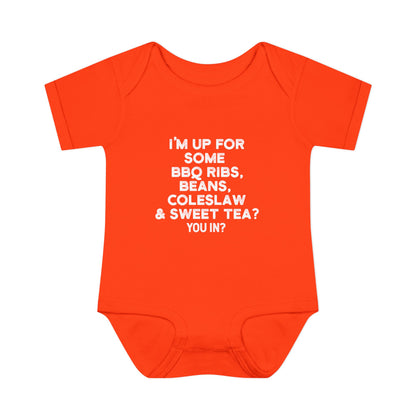 I'm up for some BBQ Ribs, Beans, Coleslaw & Sweet Tea Onesie