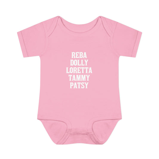 Reba, Dolly, Loretta, Tammy, Patsy Onesie Iconic Country Singers