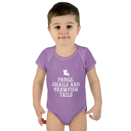 Frogs, Snails, and Crawfish Tails Onesie