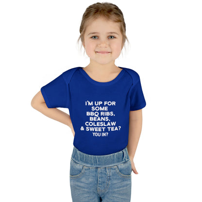 I'm up for some BBQ Ribs, Beans, Coleslaw & Sweet Tea Onesie