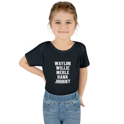 Waylon Willie Merle Hank Jonny Onesie