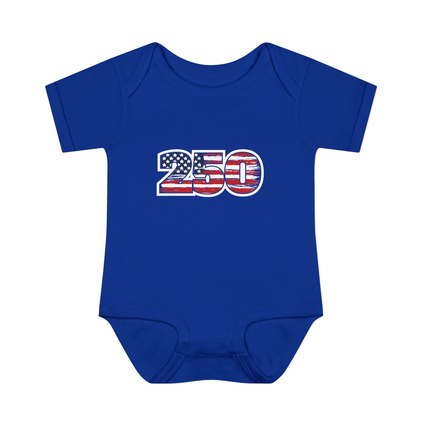 Patriotic "250" Baby Bodysuit - USA Flag Infant Onesie for 250th Celebration