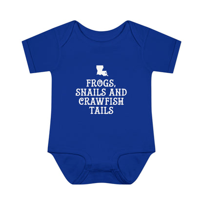 Frogs, Snails, and Crawfish Tails Onesie