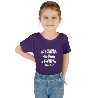 For Dinner, I'm Thinking Gumbo, Crawfish, Etoufee & Pecan Pie Onesie