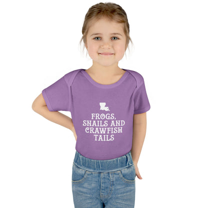 Frogs, Snails, and Crawfish Tails Onesie
